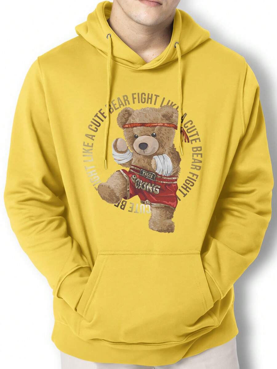 Men Hoodies - 黃色 - 查看 1