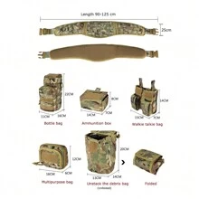 YAKEDA Outdoor Hunting Camouflage Cummerbund Tactical Belt With Multiple Pouches
