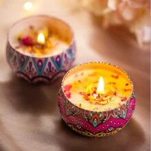 Set de regalo de velas de aromaterapia para mujeres: Set de velas aromáticas para el hogar, 4 paquetes de velas perfumadas de cera de soja, vela relajante para bañera, vela perfumada para yoga, vela perfumada para dormir, regalo de cumpleaños, regalo de aniversario, decoración de habitación, regalos
