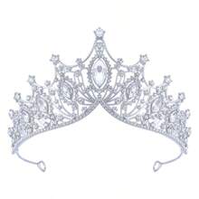 1 件时尚水晶生日派对头饰，适合女士、女孩、婚礼女王皇冠皇家万圣节 - 彩色 - 查看 11
