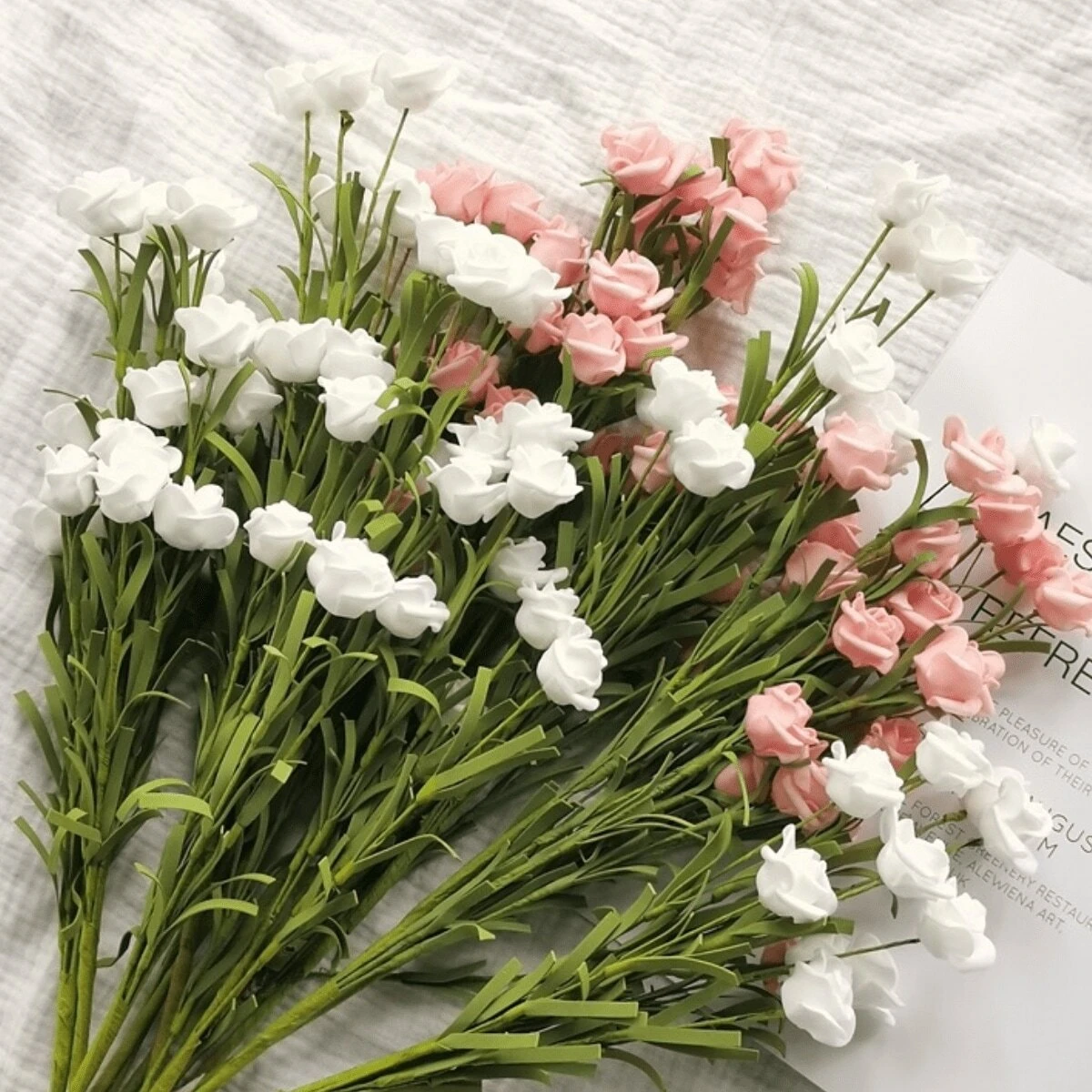 1pc Artificial Mini Rose And Flower Bouquets, 10 Heads Rose Flower Fake ...