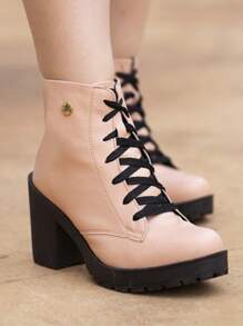Women Ankle Boots & Booties - Coral Orange - View 1
