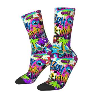 Vintage Harajuku Graffiti Art Muster Palme Hand Roller Hip Hop Neuheit nahtlose Crew verrückte Socken Geschenk Muster Jungen Geschenk, Herbst