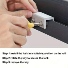 1入組窗戶限制裝置窗鎖扣塑鋼門紗窗鎖扣 - 銀色 - 查看 1