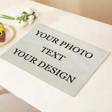 1pc Custom Table Place Mats With Photo Text, Personalized Heat-Resistant Kitchen Mats For Dining Table, Washable Monogrammed Placemats, Unique Gift For Anniversary Birthday Wedding Housewarming - Multicolor - View 4