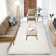1 tấm thảm phòng ngủ mềm mại dài xù xì, thảm trẻ em có lông xù trong phòng khách hiện đại, thảm trang trí nhà sang trọng trong phòng trẻ em, đáy chống trượt, thích hợp cho bé trai bé gái Trang trí nhà trẻ ký túc xá, nâng cấp chống trượt và bền, nhiều màu tùy chọn - trắng - Xem 1