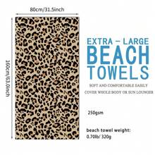 1 pezzo Telo da mare in stampa leopardata ad asciugatura rapida per spiagge estive, piscine, feste, accessori per vacanze, adatto per uomini, donne, ragazzi e ragazze, decorazione da bagno, elementi essenziali da viaggio, accessori da spiaggia