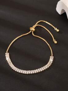 1 Miếng Sang trọng Đồng & Mắt Kết cườm Chuỗi Có thể điều chỉnh Vòng tay , Hoàn hảo Qủa tặng Đối với Ngày - Vàng - Xem 10