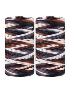 2入組冰麻尼龍線,尼龍100％的鉤織線,手織線,適用於編織夏季太陽帽,鞋子,坐墊。每盤3.53盎司,寬度1.5毫米 - 49*2pc - 查看 1