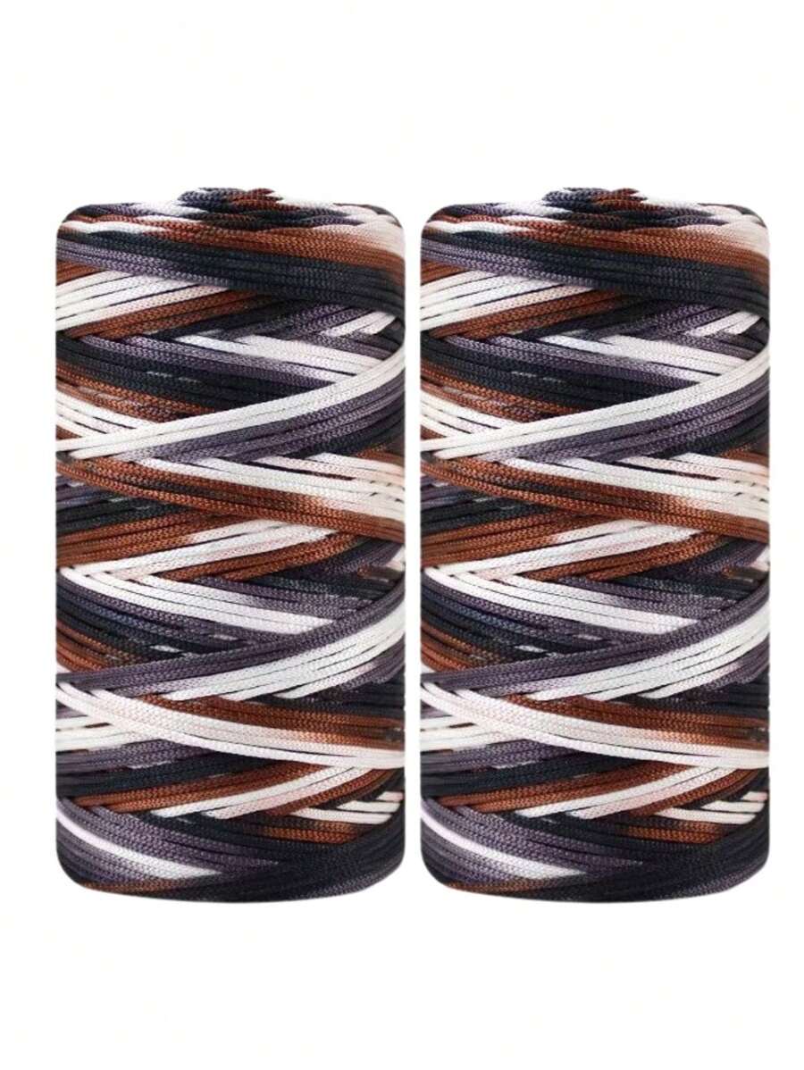 2入組冰麻尼龍線,尼龍100％的鉤織線,手織線,適用於編織夏季太陽帽,鞋子,坐墊。每盤3.53盎司,寬度1.5毫米 - 49*2pc - 查看 1