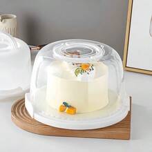 8 Inch Pie Cupcake Box, Airtight Storage With Lid And Handle, Round Cake Shipping Container Cake Box For Party Camping Kitchen Picnic - White - View 6
