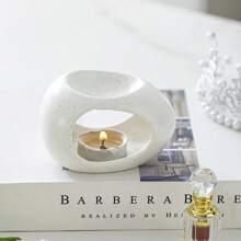 蛋形烛台陶瓷蜡烛芳香扩散器香薰炉家居装饰配件万圣节、幽灵、秋季、节日、假日圣诞节、冬季、假日、节日、房间装饰、礼物 - 白色 - 查看 5