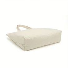 2/4/6/8/10 Peças Sacolas de Lona Branca, Sacolas de Presente para Reunião Anual, Design DIY, Minimalista Elegante, Sacolas de Presente para Damas de Honra e Casamento, Bolsas de Cosméticos, Bolsas de Viagem Simples, Bolsas de Maquiagem de Viagem de Grande Capacidade: O Companheiro Perfeito para a Beleza ao Ar Livre! Adequado para Casamentos, Aniversários, Praias e Feriados, O Melhor Presente para Família e Amigos. Esta Sacola Grande é Adequada para Estudantes, Volta às Aulas e Professores. É um Design Inovador, de Grande Capacidade, Sacola de Armazenamento Casual Portátil, Uma Sacola de Compras Ideal. - Bege - Visão 6