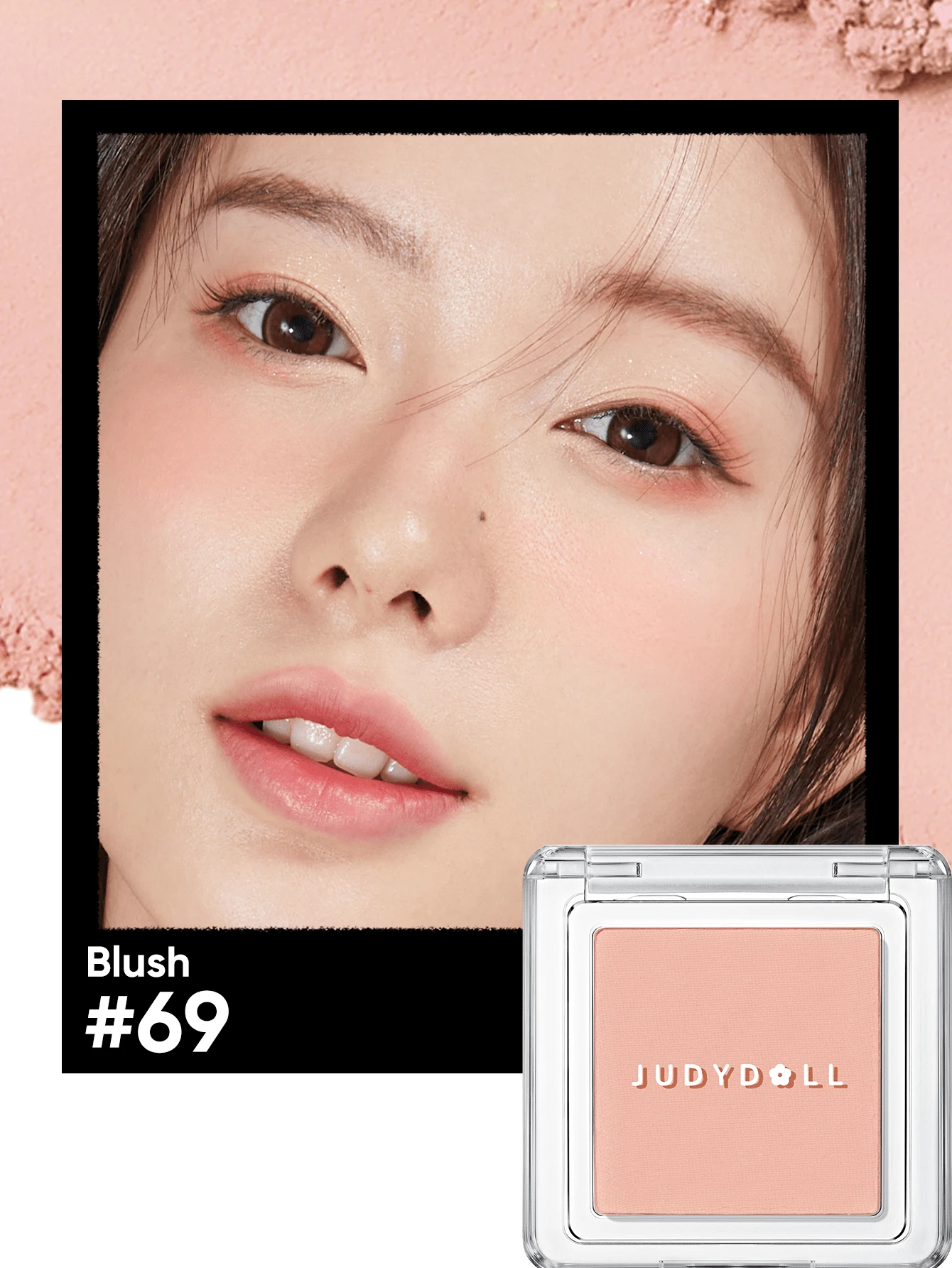 JUDYDOLL Matte Peach Blush, Eyeshadow, Highlighter & Contour Powder, Compact Size, Suitable For Beginners, Can Be Used As Gift, Date, Makeup Party, Wedding, Singles Party, Natural Daily Makeup, Sweet Makeup, Bold Makeup, Date Makeup - 橘色 - 查看 1