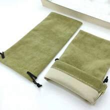 Étui à lunettes et pochette en tissu doux coloré, sac à cordon style frais, sac en tissu compact et portable pour le rangement des lunettes et des bijoux. Accessoires de lunettes pour femmes - Multicolore - Voir 15
