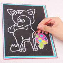 1/10/20 pezzi Set di giocattoli fai-da-te per disegno a graffio per bambini, carta da graffio 13x9,8 cm con carta per pittura magica, bacchetta e stilo in legno, giocattolo creativo per colorare per bambini, artesanato e arti per bambini, kit d'arte a graffio, giocattoli per bambini>kit di pittura fai-da-te, diamante arte per bambini, arti e mestieri, arti e mestieri per bambini, bricolage per bambini