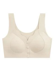 One Front-Closure Seamless Back-Smoothing Bra Wireless Push-Up Bralette Anti-Sagging Underwear For Women, Lingerie - White - View 5