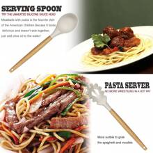 TAIMASI Kitchen Utensils Set- 35 PCs Cooking Utensils With Grater,Tongs, Spoon Spatula &Turner Made Of Heat Resistant Top Grade Silicone And Wooden Handles Kitchen Gadgets Tools Set For Nonstick Cookware - 卡其色 - 查看 5