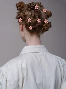 4 cái/bộ Mùa Xuân Thanh tú Pha lê-tôn tạo Năm cánh Hoa Móng vuốt tóc Kẹp , Tối giản Chiếc kẹp tóc Đối với Sọc Tóc mái Và Mini Kẹp Mũ đội đầu cho thú cưng - Nhiều màu - Xem 3