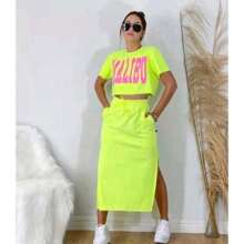 Women Two-Piece Outfits - 青檸色 - 查看 2