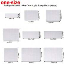CYFUN DESIGN 1/9Pcs DIY Transparent Seal Stamp Block For DIY Scrapbooking Clear Photo Album Decorative Back To School,Back To School,School Supplies