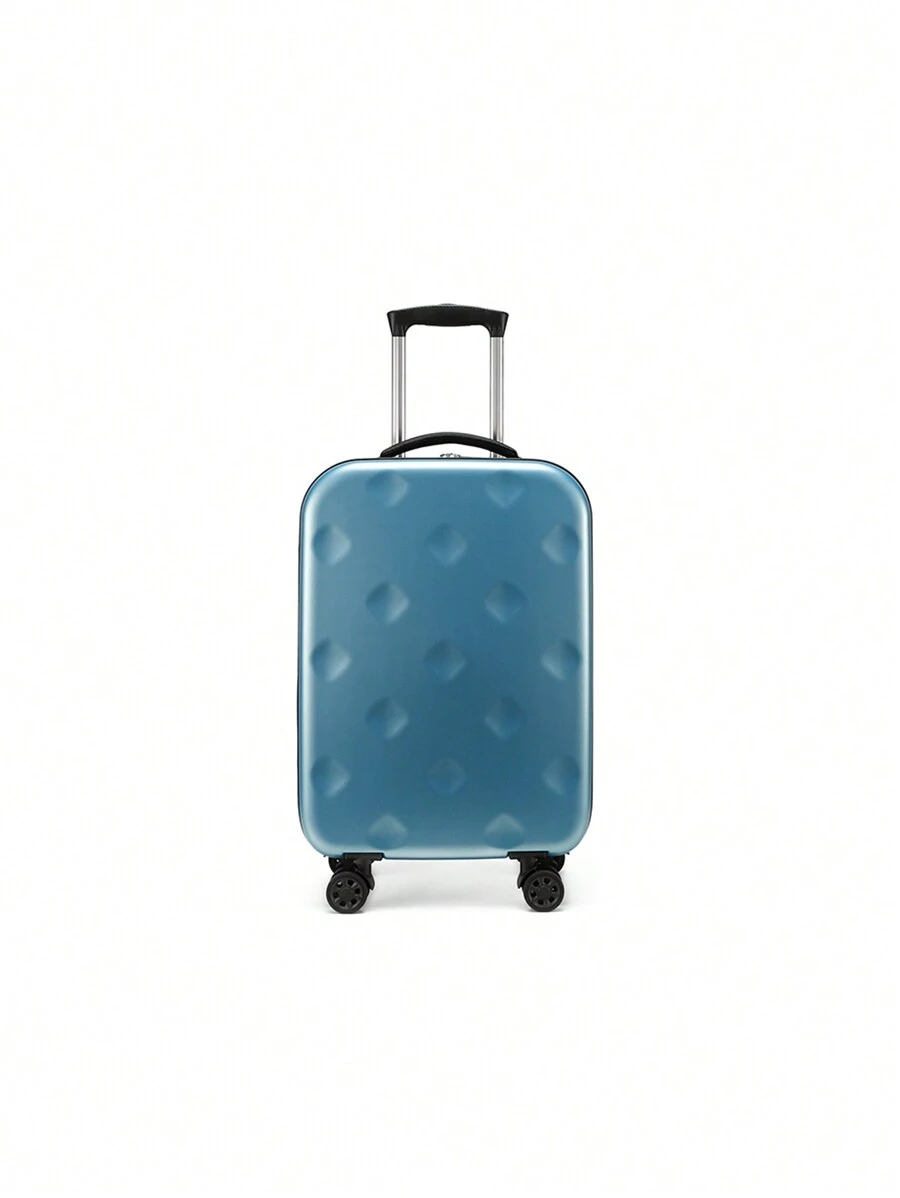 Foldable Spinner Luggage Suitcase, Portable Travel Bag, Password Lock Carry-On Bag For School School Accessories School Stuff - Blue - View 1