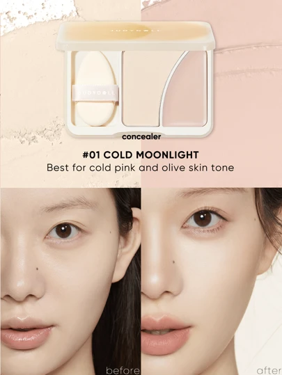 JUDYDOLL 双色高光盘，哑光粉状高光，提亮肤色，遮盖黑眼圈，修饰脸型，适合约会、情侣、小众场合、惊喜、新品发布、送给朋友、女朋友的独特礼物、婚礼必备、婚礼宾客、单身派对、优雅妆容、自然校园妆、柔和妆容、血红色妆容、约会妆容。