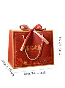 1 cái/3 cái/5 cái 230g Trắng Giấy cạc tông Đỏ  Hình-Diều Túi kẹo , Túi xách tay , Lễ cưới Túi quà tặng , Giấy Cái túi , Ruy băng Đã Bao gồm - Đỏ - Xem 5