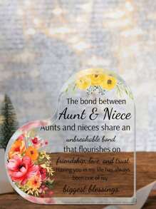 1件姨媽生日禮物,帶有親筆簽名的亞克力心形紀念品,最好的姨媽感恩節/母親節禮物裝飾牌禮物,適用於叔叔/姪女 - 彩色 - 查看 3