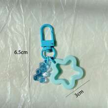 Cute 8pcs Bear & Star Shaped Keychain, Backpack Pendant, Small Gift For Friends Car Accessories Bag Charm School
