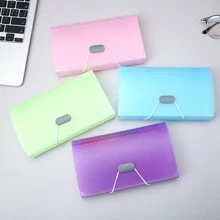 1 pieza Carpeta de 13 rejillas de colores caramelo en tamaño A6, billetera acordeón mini, suministros de oficina, organizador de documentos, portador de recibos, de vuelta a la escuela, útiles escolares