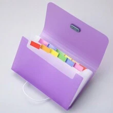 1 pieza Carpeta de 13 rejillas de colores caramelo en tamaño A6, billetera acordeón mini, suministros de oficina, organizador de documentos, portador de recibos, de vuelta a la escuela, útiles escolares