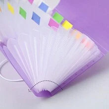 1 pieza Carpeta de 13 rejillas de colores caramelo en tamaño A6, billetera acordeón mini, suministros de oficina, organizador de documentos, portador de recibos, de vuelta a la escuela, útiles escolares