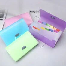 1 pieza Carpeta de 13 rejillas de colores caramelo en tamaño A6, billetera acordeón mini, suministros de oficina, organizador de documentos, portador de recibos, de vuelta a la escuela, útiles escolares
