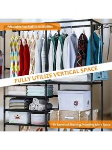 FOUND HOME Rack Perchero Piso Closet Armable Organizador Ropa Colgador RP-03 - Negro - Ver 7