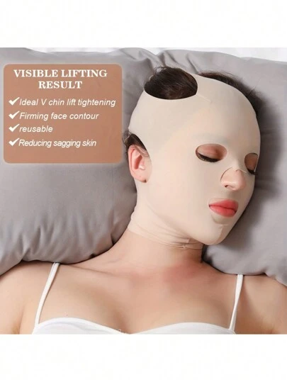 Full Ansiktslyft Sovande Bälten , Kind Kind Bälten Rem Munmask Förband , Tunn Ansikte Massage Rem , Återanvändbar Och Andas