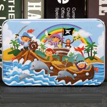 60 件木质拼图玩具铁盒装，高清印刷，注意力训练，蒙特梭利教育儿童礼物 - 彩色 - 查看 30