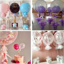 1/10sets, Balloon Stick Stand, Balloon Sticks Holder With Base For Table Desktop Centerpiece Balloon Holder For Birthday Party, Wedding Shower And Anniversary Decoration,Christmas - Multicolor - View 4
