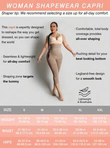 1件装高腰舒适提拉塑形紧身七分裤，女款