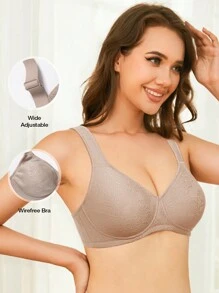 Deyllo Minimizer Wirefree Bra Leopard Patterned Cups Design