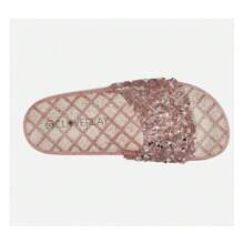 Women's Slides Jelly Sandals Rhinestone Glitter Sandals Slippers - 玫瑰金 - 查看 4