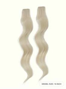 Long Side Air Bangs Natural Wavy Clip In Bangs Front Side Bangs For Women Daily Use 2 PCS Set Long Front Side Bangs - Gold - View 2