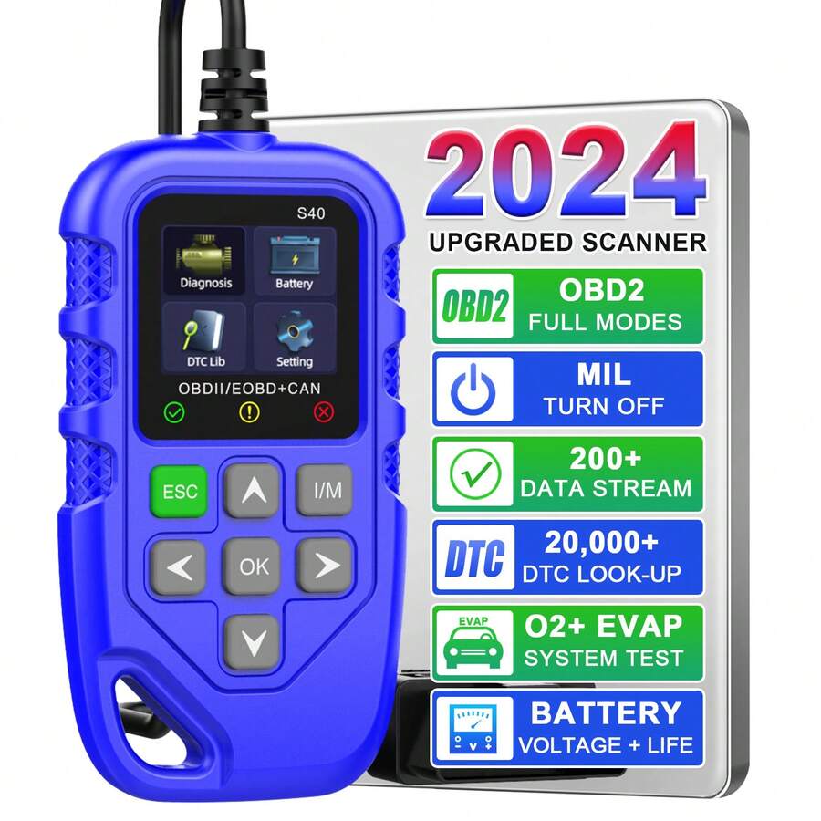 Herramienta De Diagnóstico De Escáner De Código Obd2, Lector De Código De Falla Del Motor De Verificación Del Lector De Código De Automóvil Obdii, Prueba De Arranque Y Carga Del Lector De Código De Escáner De Fallas Del Motor, Protocolos Obd2 Eobd Can Lector De Código De Diagnóstico Para Automóviles De 12v Desde 1996