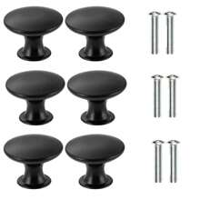 6入組古銅色/黑色旋鈕手把,30mm黃銅圓旋鈕,適用於櫥櫃抽屜廚房浴室櫥櫃家居辦公室家具 - 彩色 - 查看 2