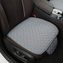 1入組通用前排亞麻魚鱗車座墊,布藝墊子四季透氣防護墊車輛配件舒適、時尚、簡約,可選多色