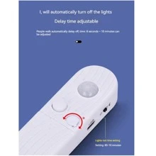 1 Peça Faixa de Luz LED de 2 metros com Sensor de Presença Humana, Faixa de Luz Impermeável LED2835 de Baixa Voltagem, Adequada para Armários, Escadas, Salas de Armazenamento, Sob Balcões, Armários, Camas (Branco Quente/Branco Frio) - Branco - Visão 5