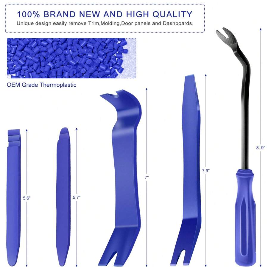 13 Pcs Auto Trim Removal Tool Kit (No Scratch Plastic Pry Kit) , Door