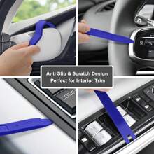 13  Pcs Auto Trim Removal Tool Kit (No Scratch Plastic Pry Kit) , Door Panel Removal Tool, Car Clips, Push Rivets, Molding, Dashboards, Interior Trim Tools, Blue - Blue - View 4