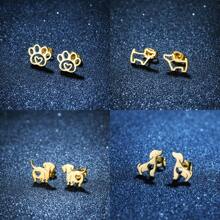 1Pair Stainless Steel Simple Pet Cat Earrings For Women Sweet Lovely Cute Simple Jewelry Party Anniversary