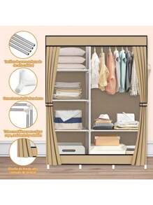 Closet Armable Ropero Pequeño Organizador Para Ropa Portatil FHM_CR-02DP - Marrón - Ver 7
